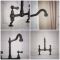 Milano Elizabeth - Classic Cranked Bridge Kitchen Mixer Tap with Pull-Out Spray - Black