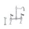 Milano Elizabeth - Classic Cranked Bridge Kitchen Mixer Tap with Pull-Out Spray - Chrome and Black