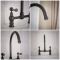 Milano Elizabeth - Traditional Bridge Kitchen Mixer Tap with Pull-Out Spray - Black
