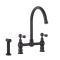 Milano Elizabeth - Traditional Bridge Kitchen Mixer Tap with Pull-Out Spray - Black