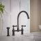 Milano Elizabeth - Traditional Bridge Kitchen Mixer Tap with Pull-Out Spray - Black