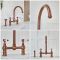 Milano Elizabeth - Traditional Bridge Kitchen Mixer Tap with Pull-Out Spray - Brushed Copper