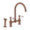 Milano Elizabeth - Traditional Bridge Kitchen Mixer Tap with Pull-Out Spray - Brushed Copper