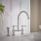 Milano Elizabeth - Traditional Bridge Kitchen Mixer Tap with Pull-Out Spray - Chrome and White