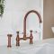 Milano Elizabeth - Traditional Bridge Kitchen Mixer Tap with Pull-Out Spray - Choice of Finish