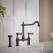 Milano Elizabeth - Classic Bridge Kitchen Mixer Tap with Pull-Out Spray - Black