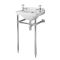 Milano Richmond - White Traditional Cloakroom Basin and Chrome Washstand - 515mm x 300mm (2 Tap-Holes)