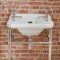 Milano Richmond - White Traditional Cloakroom Basin and Chrome Washstand - 515mm x 300mm (2 Tap-Holes)