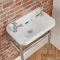 Milano Richmond - White Traditional Cloakroom Basin and Chrome Washstand - 515mm x 300mm (2 Tap-Holes)