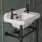 Milano Richmond - 515mm Traditional Basin and Black Washstand - (2 Tap-Holes)