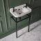 Milano Richmond - 515mm Traditional Basin and Black Washstand - (2 Tap-Holes)