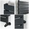 Milano Lustro - Black Flat Panel Designer Heated Towel Rail - 975mm x 450mm