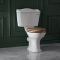 Milano Towneley - White Traditional Close Coupled Toilet with Cistern and Wooden Seat
