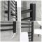 Milano Nero Electric - Black Straight Heated Towel Rail - 600mm x 400mm