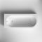 Milano Overton - 1700mm x 725mm Modern J-Shaped Corner Shower Bath with Smoked Glass Bath Screen - Left / Right Hand Options