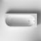 Milano Overton - 1700mm x 725mm Modern J-Shaped Corner Shower Bath with Chrome Bath Screen - Left / Right Hand Options