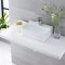 Milano Farington - White Modern Rectangular Countertop Basin with Mono Mixer Tap - 400mm x 295mm