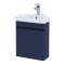 RAK Resort - 450mm Wall Hung Corner Vanity Unit with Basin - Matt Denim Blue