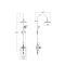 RAK Washington - Chrome Traditional Triple Exposed Thermostatic Shower with Rigid Riser Rail (2 Outlet)