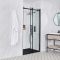 Milano Nero - Black Frameless Sliding Shower Door with Slate Tray - Choice of Sizes