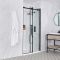 Milano Nero - Black Frameless Sliding Shower Door with Tray - Choice of Sizes
