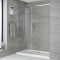 Milano Portland - Chrome Frameless Sliding Shower Door with Tray - Choice of Size