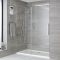 Milano Portland - Chrome Frameless Sliding Shower Door with Tray - Choice of Size