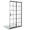 Milano Barq - Black Grid Sliding Shower Door with Tray - Choice of Sizes