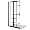 Milano Barq - Black Grid Sliding Shower Door with Tray - Choice of Sizes