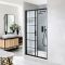 Milano Barq - Black Grid Sliding Shower Door with Tray - Choice of Sizes