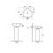 RAK Origin - Gloss White Modern Corner Basin with Full Pedestal - 450mm (1 Tap-Hole)
