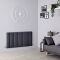 Milano Urban - Anthracite Horizontal Column Radiator - 635mm x 1223mm (Double Column)