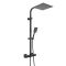 Milano Arvel - Modern Thermostatic Bar Shower Valve with Square Shower Head and Hand Shower - Black