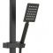Milano Arvel - Modern Thermostatic Bar Shower Valve with Square Shower Head and Hand Shower - Black