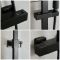 Milano Arvel - Modern Thermostatic Bar Shower Valve with Square Shower Head and Hand Shower - Black