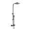 Milano Arvel - Modern Thermostatic Bar Shower Valve with Square Shower Head and Hand Shower - Black
