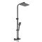 Milano Arvel - Modern Thermostatic Bar Shower Valve with Square Shower Head and Hand Shower - Black