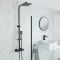 Milano Arvel - Modern Thermostatic Bar Shower Valve with Square Shower Head and Hand Shower - Black