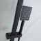 Milano Arvel - Modern Thermostatic Bar Shower Valve with Square Shower Head and Hand Shower - Black