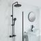 Milano - Modern Thermostatic Bar Shower Valve with Round Shower Head and Hand Shower - Choice of Finish
