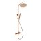 Milano Alara - Modern Thermostatic Bar Shower Valve with Round Shower Head and Hand shower - Brushed Copper