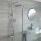 Milano Mirage - Modern Thermostatic Bar Shower Valve with Round Shower Head and Hand shower - Chrome