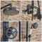 Milano Zandra - Industrial Style Manual Exposed Shower Valve with Round Shower Head and Hand shower - Black