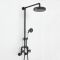 Milano Zandra - Industrial Style Manual Exposed Shower Valve with Round Shower Head and Hand shower - Black