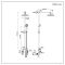 Milano Zandra - Industrial Style Manual Exposed Shower Valve with Round Shower Head and Hand shower - Brushed Brass