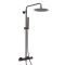 Milano Otto - Modern Round Thermostatic Bar Shower Valve with Round Head and Hand Shower - Black Nickel