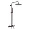 Milano Otto - Modern Round Thermostatic Bar Shower Valve with Round Head and Hand Shower - Black Nickel
