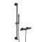 Milano Otto - Modern Round Thermostatic Bar Shower Valve with Hand Shower and Riser Rail - Black Nickel