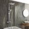 Milano Tolima - Modern Thermostatic Bar Shower Valve with Bath Spout, Square Shower Head and Hand Shower- Choice of Finish