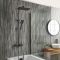 Milano Tolima - Modern Thermostatic Bar Shower Valve with Bath Spout, Square Shower Head and Hand Shower- Choice of Finish
